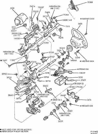 1993 Ford f150 steering column exploded view