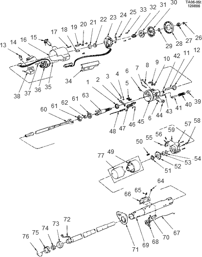 exploded view for the 1985 Chevrolet Blazer Tilt | Steering Column Services