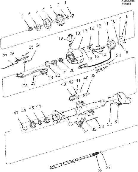 1984 Chevrolet Malibu NonTilt Floor shift Column Design