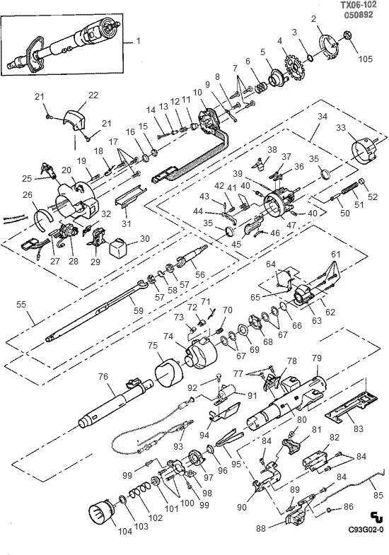 Chevy S10 Steering Column Parts Diagram