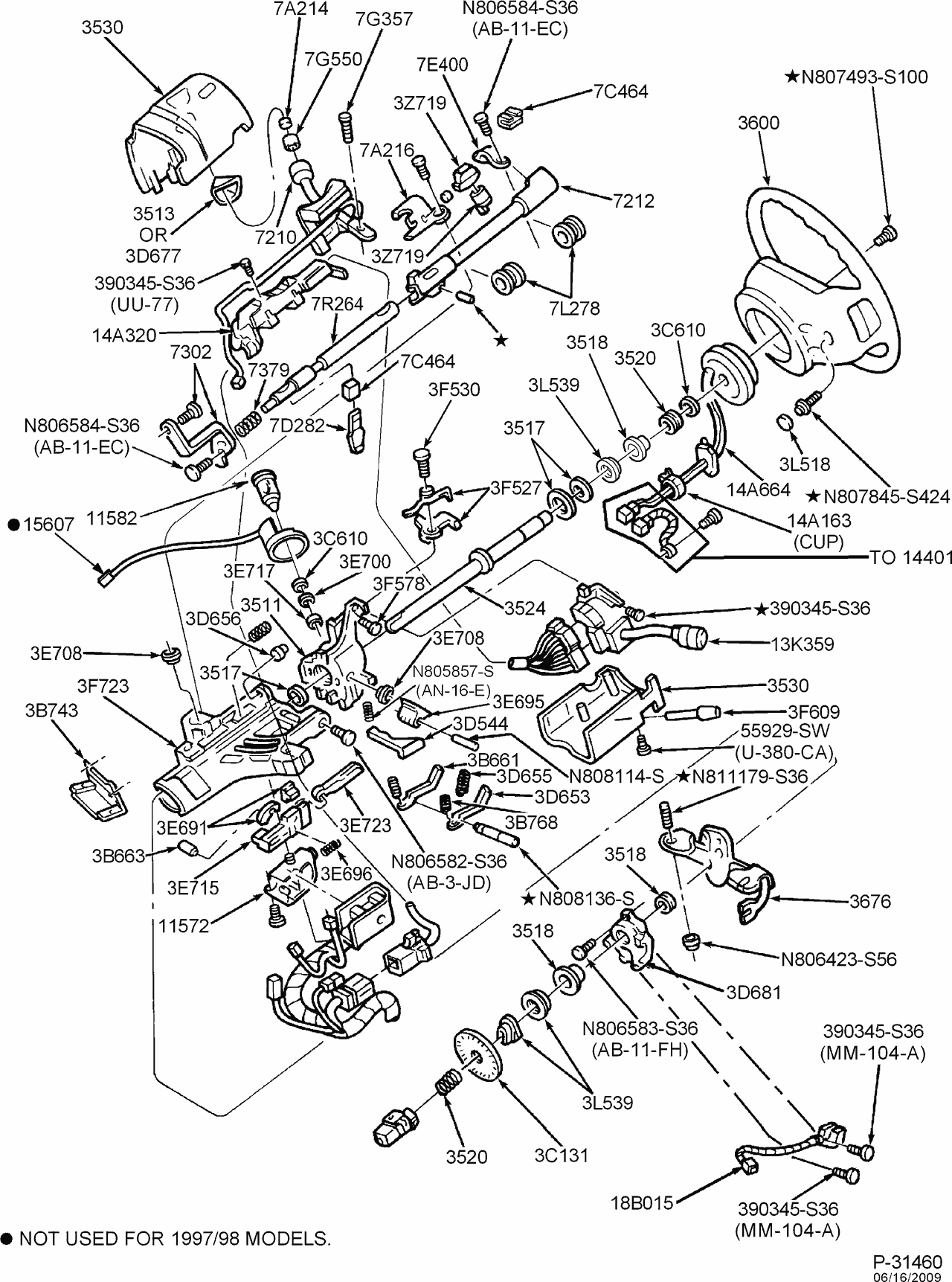 1997 Ford steering column bearings