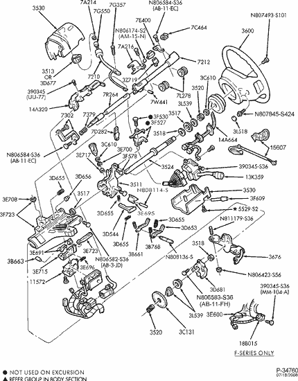 1995 Ford f150 steering column exploded view #5