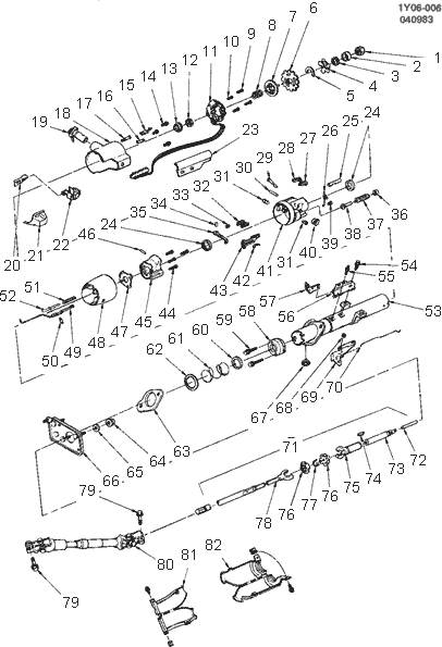 exploded view for the 1987 Chevrolet Corvette Telescopic | Steering