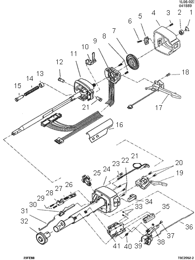 exploded view for the 1989 Chevrolet Beretta Tilt ... 1989 s10 steering column wiring diagram 