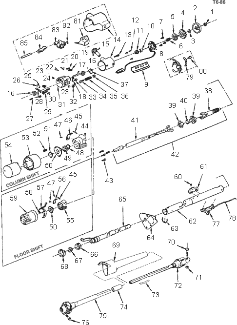 exploded view for the 1990 Chevrolet Pickup Tilt ... 1990 chevy silverado steering column diagram 