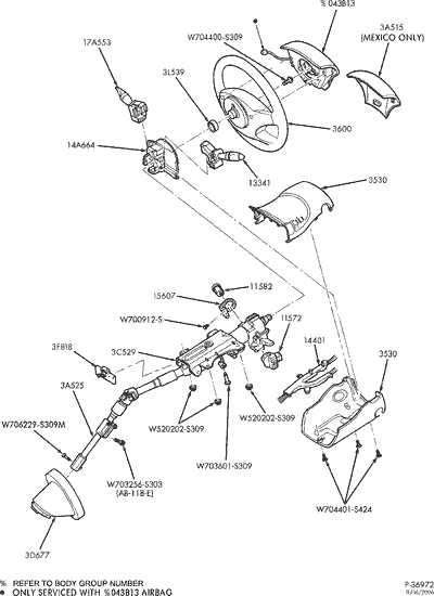 Ford steering column exploded view #2