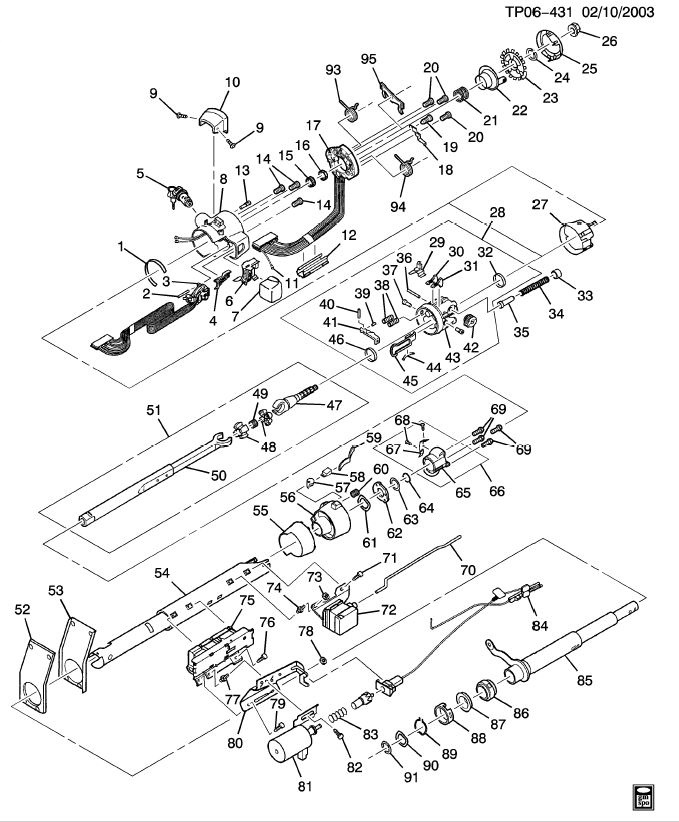 P 30 Exploded View For Steering Columns Steering Column Services